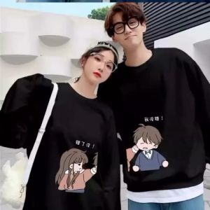 Kaos Couple Pasangan Motif BOY GIRL Tendangan (harga 2 baju) /Kaos Pria Wanita Lengan Panjang Bahan Baby Terry Premium/Kaos Kapelan
