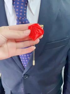 Lapel Pin Jas Bunga Satin Groom Corsage Jas Flower Brooch For Groom Corsage