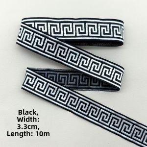 Great Wall Pattern Ethnic Hanfu Fabric Accessories Waist Belt Clothing Weaving Tape Decorative Lace DIY Sewing Materials