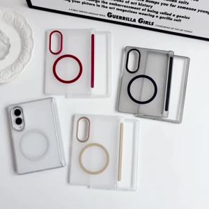 Hinge Protection For Magsafe Magnetic Contrast Color Matte Translucent Phone Case For Samsuang Galaxy Z Fold 8 Ultra 7 6 5