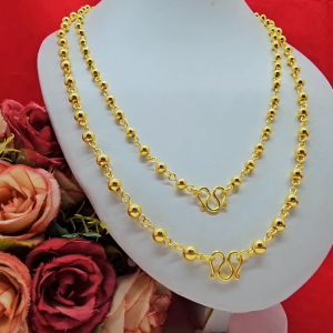 สร้อยคอทองลายเม็ดพริก ความยาว 24 นิ้ว เทียบเท่า 1-2 บาท ขนาด 46 มิล ใส่แทนของจริงได้ ทองหุ้ม ดีไซน์สวย แฟชั่น มีปลายทาง
