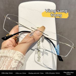 Chuming | Kính Đọc Sách Cho Phụ Nữ Chống Ánh Sáng Xanh Chống Mệt Mỏi Khung Bạc Không Viền Hình Vuông
