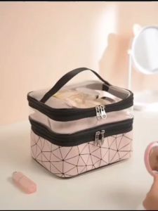 Women Multifunctional Double Layer Makeup Cosmetic Bag
