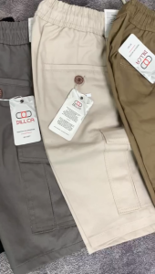 DILLCA Celana Pendek Boardshort Kargo Kanvas Panjang Diatas Lutut Kualitas Premium Hitam