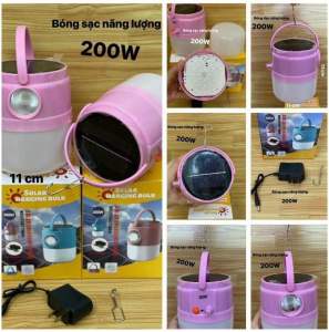 Đèn sạc năng lượng 200W công tắc chỉnh siêu tiếp kiệm