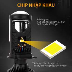 Bóng pha led siêu sáng bi cầu đèn h4 cắt sáng chống chói cao cấp