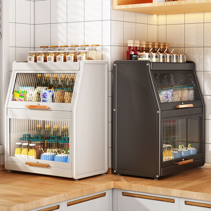 Kitchen Multi-Function Spice Storage Rack Dustproof Condiment Organizer ...