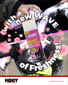 KOBY HELMET DISINFECTING SPRAY FOAM ( PINK ROSE SCENT ) 450ML