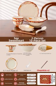 Yomerto | Ceramic Cute Relief Apple Dish Set