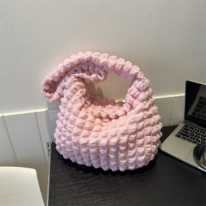 Casual Large Capacity Tote Shoulder Bags Designer Ruched Handbag Luxury Plaid Quilted Padded Crossbody Bag Female Big Purse 2024