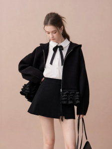 AIVEI | Fall Sweet Ruffled Hoodie Coat