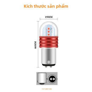 2 Chiếc 1157 LED Đèn Hậu Xe Máy Ba15D P21/5W Nhấp Nháy Đèn Phanh Xe Màu Đỏ Đảo Chiều Nhấp Nháy Dừng Đèn Tín Hiệu