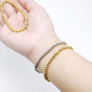 Vòng tay titan chuỗi hạt bi tròn sang trọng không đen gỉ dây thun co giãn