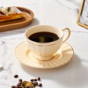 Cà phê tách và đĩa lót gốm đơn giản Latte cup giá trị cao Nhà Kiểu Anh sáng tạo chiều tách trà Bộ cốc cà phê
