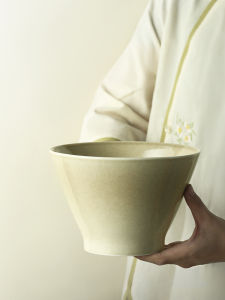 Creative High Value Ceramic Bowl Noodle Bowl Salad Fruit Bowl Dining Utensils Junshu Cream Style Daily Use Porcelain Bowl