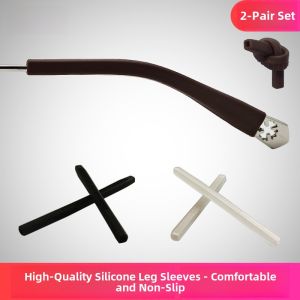 JGG Anti-Slip Silicone Ear Pads for Glasses Metal Frame Leg Covers Long Soft Ear Tube Anti Wear for All Types of Glasses