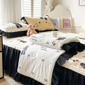 susan | French Style Latex Cool Silk Bedding Set Machine Washable
