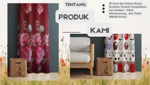 Gorden Jendela elegan size L120cm X T225cm Smokring Katun Free Tali&hook gordeng hordeng kordeng