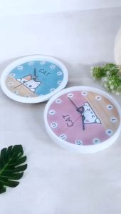 Jam Dinding BESAR - Diameter 32CM / Jam Dinding KUCING Hiasan Dinding Kamar Aesthetic - Jam Dinding Aesthetic Karakter Kucing Lucu Dekorasi Rumah