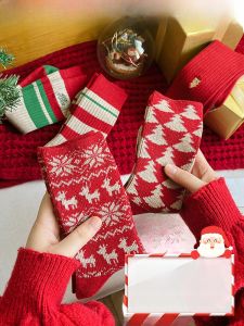 JIAZINI | Warm Red Long Socks for Couples