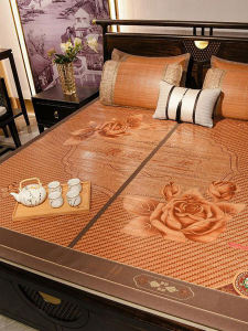 Double-Sided Bamboo Cooling Mat Foldable Large Bed Natural Hard Water Bamboo Versatile Use Summer Bedding Accessories
