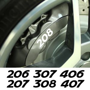 Car Brake Caliper Heat Resistant Stickers For Peugeot 308 208 206 rifter 407 rcz 207 307 3008 108 Auto Styling Accessories