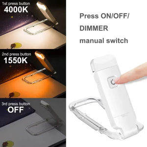 Đèn Đọc Sách Đeo Cổ 360 Độ ° Đèn Đọc Sách LED Xoay Được Đặt Cạnh Giường Ngủ Với 3 Nhiệt Độ Màu Hoạt Động Bằng Pin Đèn Để Bàn Đeo Được Bảo Vệ Mắt