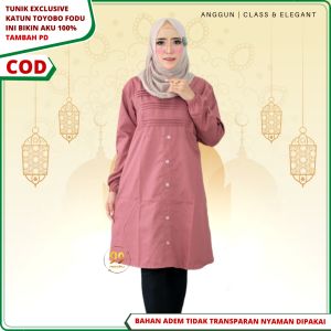 Baju Atasan Tunik Wanita Remaja Bahan Katun Toyobo Terbaru Premium Adem Santri Putri Santriwati A4