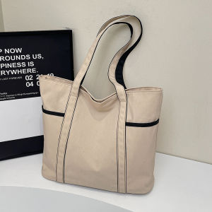 Large Capacity Canvas Yoga Tote Bag Womens 2025 New Daily Commuter Handbag Waterproof Shopping Bag Soft Shoulder Handle