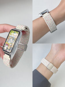 PSNLD Nylon Woven Magnetic Smartwatch Band Compatible with Huawei Band 6 pro 5 4 3 And Honor Sport Bracelet for Women Breathable Fashionable NFC