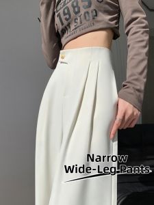 Summer Fashion White Straight Wide Leg Drape Trousers