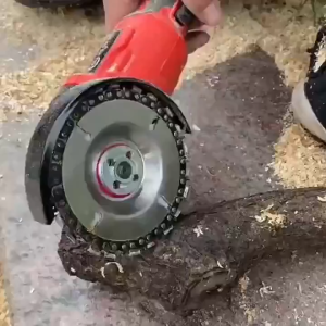 Grinder Wood Carving Chain Saw disc4Inch Chainsaw Grinder Wheel Anti-Kickback Double Saw Teeth Shaper Cutting Shaping Chain Blade for 100/125 Angle Grinder