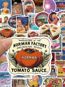 Retro American Style Waterproof Stickers Creative Personalized Mobile Phone Case Notebook Luggage 50 Pieces Decorative Paper
