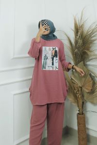 Setelan Wanita Terbaru 2023 Onset Cewek Kekinian ALIFA SET CRINKLE SABLON ATASAN + CELANA REAL PICT