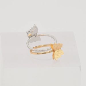 Hyl Jewelry 159J Cincin Titanium Wanita Emas Muda Anti Karat Asli Silver Emas Couple Dewasa Dan Luntur Logam Asesoris