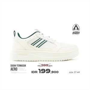 Aerostreet 37-44 Oxford Natural Natural Hijau Tua - Sepatu Sneakers
