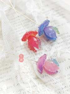 Colorful DIY Mermaid Earrings Resin Animal Acrylic Crafts Handmade Fashion Jewelry Accessories Half-Finished Products