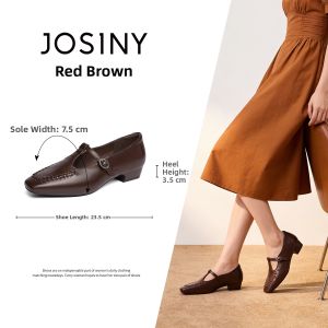 Josiny | French Style Mary Jane Shoes Heel Toe Buckle