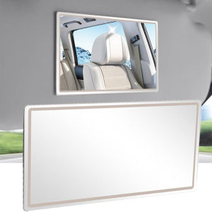 Portable Paste Car Sun Visor Makeup Mirror Ultra White HD Stainless Steel Anti-Breaking Light-Color Mirror Car Interior Accessories