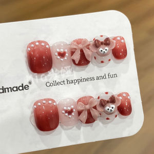 New Year Short Wearing Nail Art Stickers Handmade Cute Cartoon Student Nail Tips China Made Normal Specification Basic Packaging