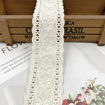 1 Yard 4.5cm Wide Embroidered Lace Trim DIY Sewing Accessories for Clothing & Home Decoration