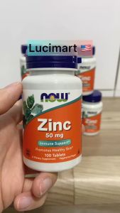Viên uống bổ sung Kẽm Zinc 50mg Now Foods hũ 100 viên [Hàng Mỹ]