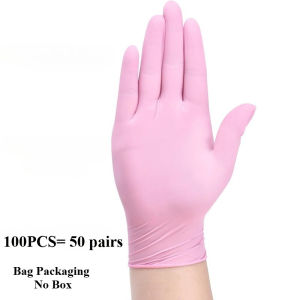 10/20/50/100PCS Pink Gloves Disposable Nitrile Gloves Powder Free for Household Cleaning Beauty Salon Working Kitchen Gloves