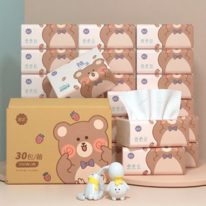 Manhua Ultra-Tough 5-Layer 56-Draw 30-Pack Affordable Box Tissue Soft Pack Facial Towel Hygienic Paper Non-Scented Universal Use