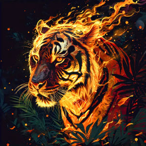 Huacan 5d Diy Diamond Painting Animal Full Round Square Diamond Mosaic Tiger Kit Wall Decor Handmade Gift