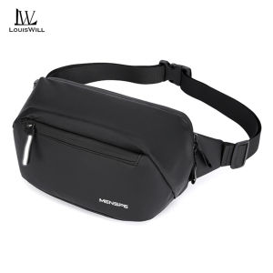 LouisWill Mens Waist Bag Casual Chest Bag Fashion Messenger Bag Travel Bag Business Bag Large Capacity Phone Bag Waterproof Lightweight Bag Leisure Sport Street Bag for College Student