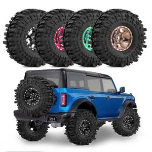 4PCS 1.9" Aluminium Alloy Beadlock Tires and Wheels For 1/10 Traxxas TRX4 TRX6 SCX10 II III 90046 RC Crawler Upgrade Parts