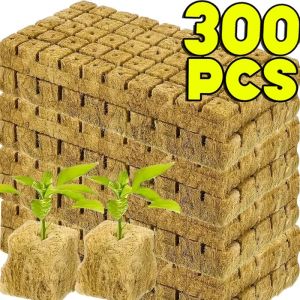 300PCS Sponge Block Starter Plugs Rock Wool Grow Cubes Starters Planting Cubes Hydroponics Cuttings Plant Propagation Grow Supply