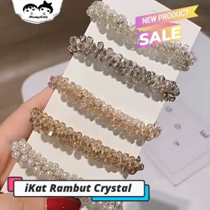 COD iKat Rambut Gelang Elastis Wanita Gaya Korea Dengan Hiasan Crystal Perempuan Cantik ACC33