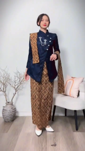 Larasati Kebaya Janggan Jawa Tradisional Setelan Atasan Wanita Brokat Payet Rok Batik Katun Baju Pesta Lamaran Bridesmaid Wisuda Prewedding Kondangan